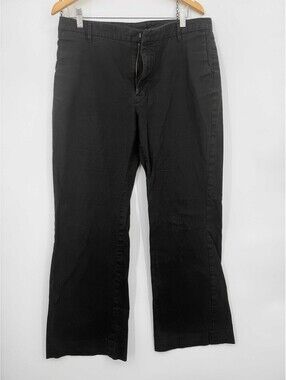 GAP Womens Gapstretch Chino Pants Black Straight Leg Mid Rise RN54023 Size 16R